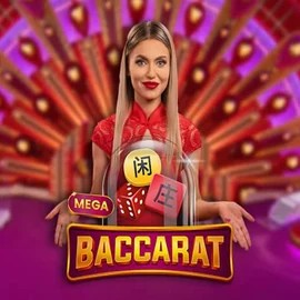 Mega Baccarat slot visual from Pragmatic Play available on pistoloo.pl